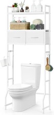 Over The Toilet Storage Cabinet w/Storage Drawers Freestanding Shelf Organizer