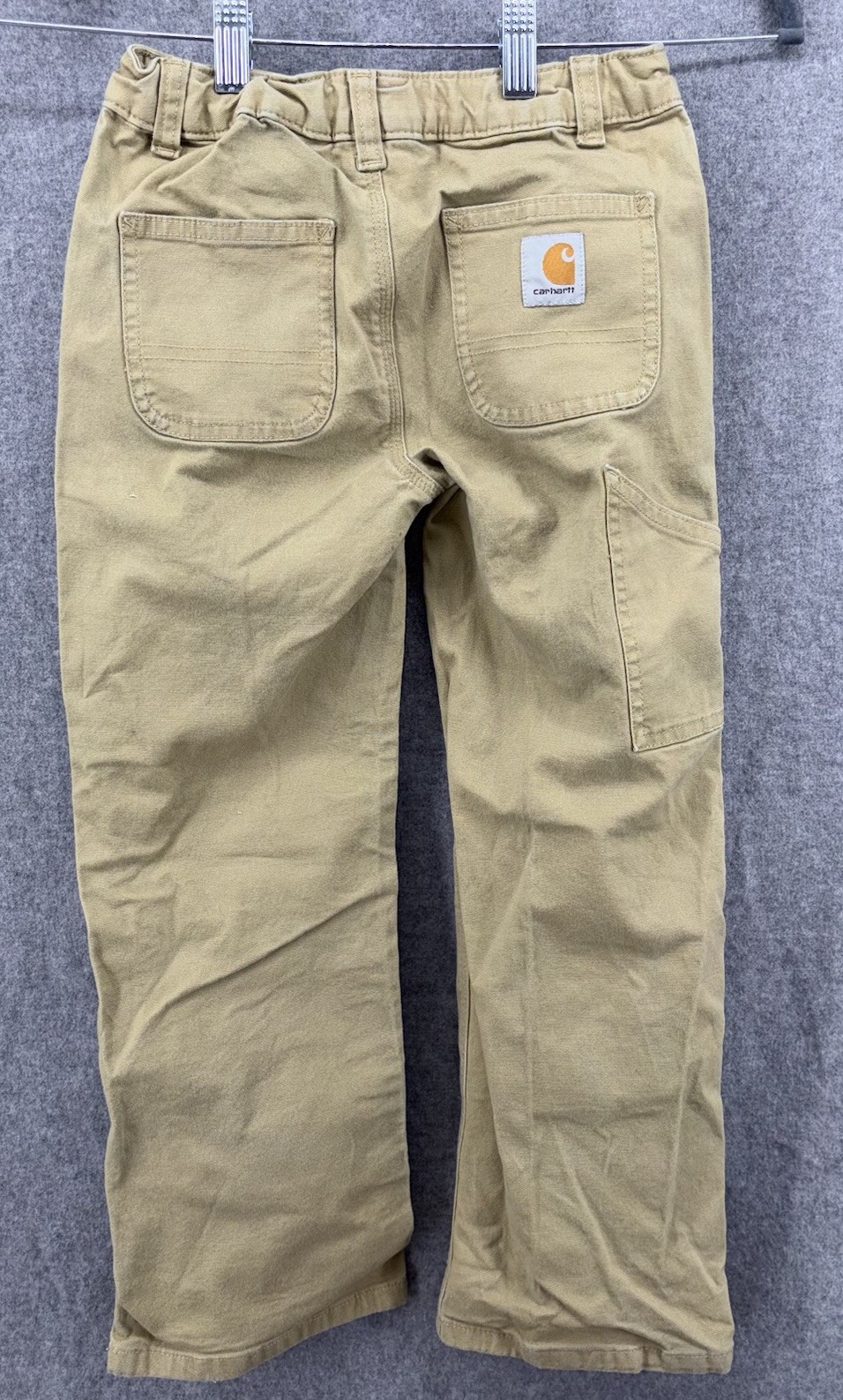 Carhartt Carpenter Pants Youth 7 Canvas Adjustable Kids Boys Tan thumbnail 5