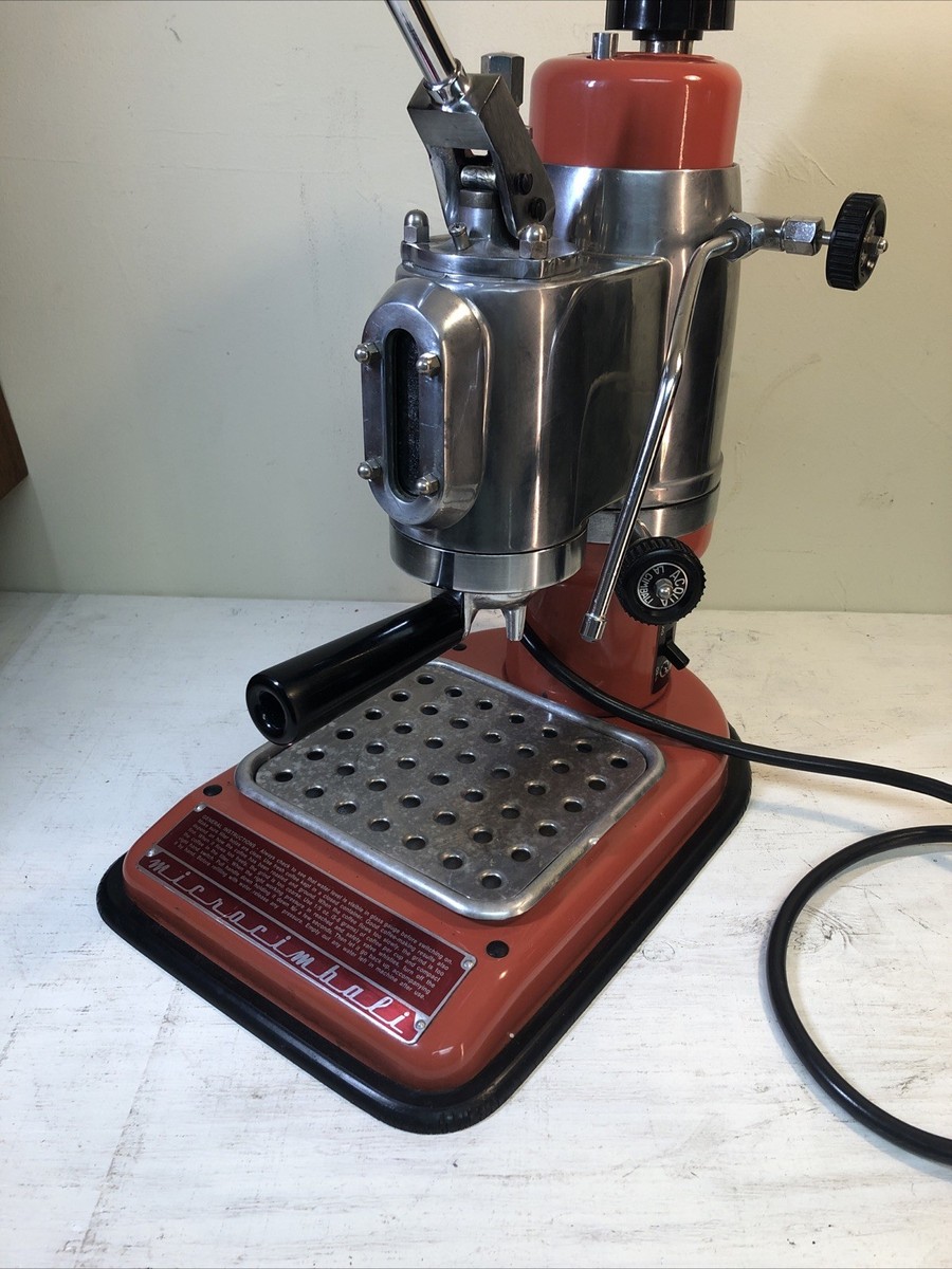Vintage 50's La Cimbali Microcimbali Espresso Machine, Orange Red
