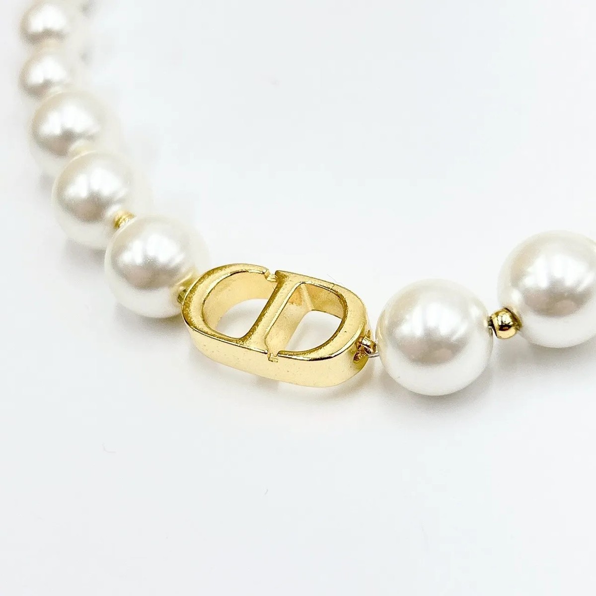 【DIOR】30Montaigne パール CD ロゴ ネックレス Dior 30 Montaigne Short Necklace Pendant Metal Resin Pearl