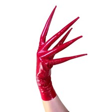 Super Long 33" Claw Gloves Touch Leather Faux Rubber Stretchy Halloween Cosplay