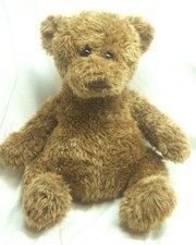 VINTAGE Gund ADORABLE BROWN SITTING TEDDY BEAR 11" Plush STUFFED ANIMAL TOY