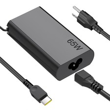 2026 New Slim 65W USB C Laptop Charger Replacement for Lenovo Black