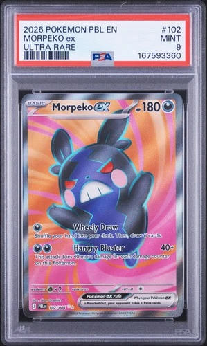 2026 POKEMON PBL EN-PITCH BLACK ULTRA RARE #102 MORPEKO EX PSA 9