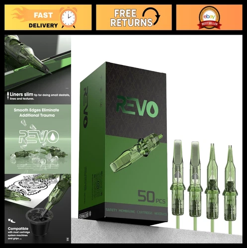50Pcs Assorted Disposable Tattoo Cartridge Needles with Safety Membrane - Mixed - product listing photo