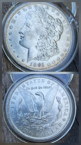 1891-P $1 MORGAN SILVER ONE DOLLAR CH/GEM BU