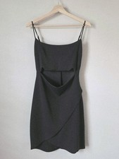 LULU'S Sexy Black Cutout Bodycon Dress Large Sleeveless Mini Spaghetti Strap EUC
