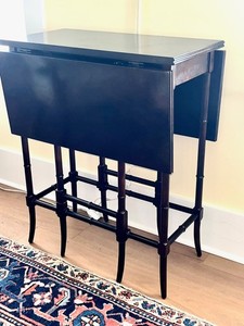 Mahogany faux bamboo swing leg table