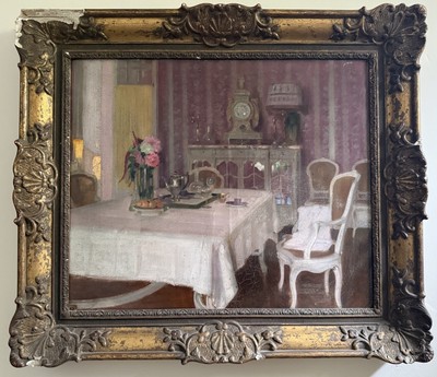 UM 1900 FRANZÖSISCHER POSTIMPRESSIONIST ÖL AUF LEINWAND - SALON INNENAUSSTATTUNG - SEHR SCHÖN