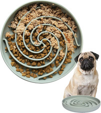 Slow Feeder Dog Bowls, Dishwasher Microwave Safe Silicone Puppy Puzzle Bowl with