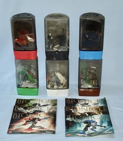 All 6 Lego Bionicle RAHKSHI (8587 ~ 8592) 100% in Canisters + rare PURPLE KRAATA