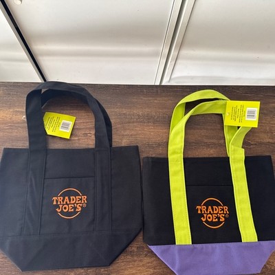 Trader Joe's Mini Canvas Tote Bags Trick or Treat Set