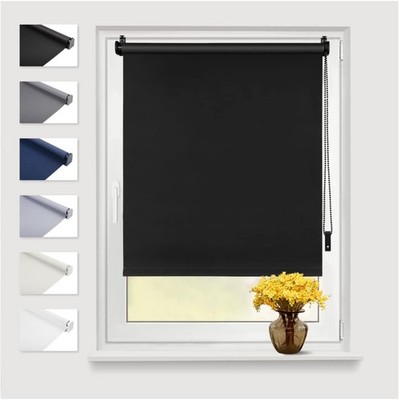 Verdunkelungsrollo, Thermo, 75x160cm, Stoff, Schwarz, Klemmfix, Oeko-TEX