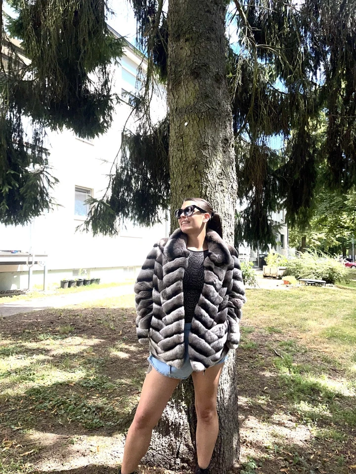 Rex Chinchilla print fur coat - Image 2 of 4