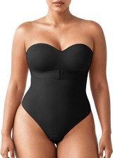 USEASY Strapless Shapewear Bodysuit Tummy Control Black 2XL New