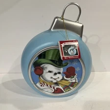 Mr Christmas Blow Mold Snowman Blue Ornament Table Top Light Up Decor NWT