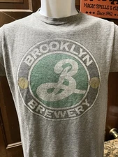 Brooklyn Brewery Shirt Palmer cash Men's Gray Tee Size Small Beer Vintage Look