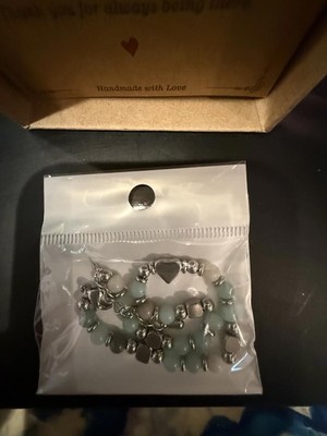 Tony & Sandy Handmade Beaded Bracelet Set with Heart Charm