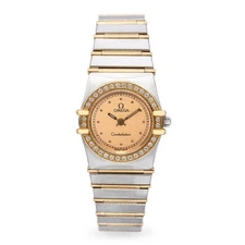 Omega Constellation Two-tone SS Diamond Bezel Quartz Women's Watch 6104/465.36