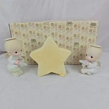 Precious Moments 12408 We Saw A Star Porcelain Figurine 1985 Musical