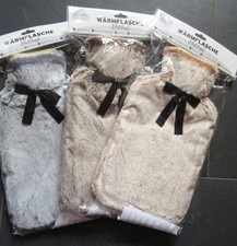 Wärmflasche mit Fellüberzug Überzug Plüsch / Farbe wählbar Wärmflaschen