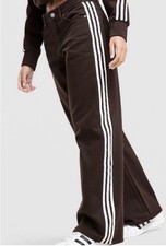 adidas Women s WIDE LEG JEANS Pants White 3-S...
