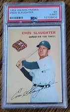 1954 Wilson Weiners Franks ENOS SLAUGHTER  Yankees PSA 5 Q Beauty! L@@K