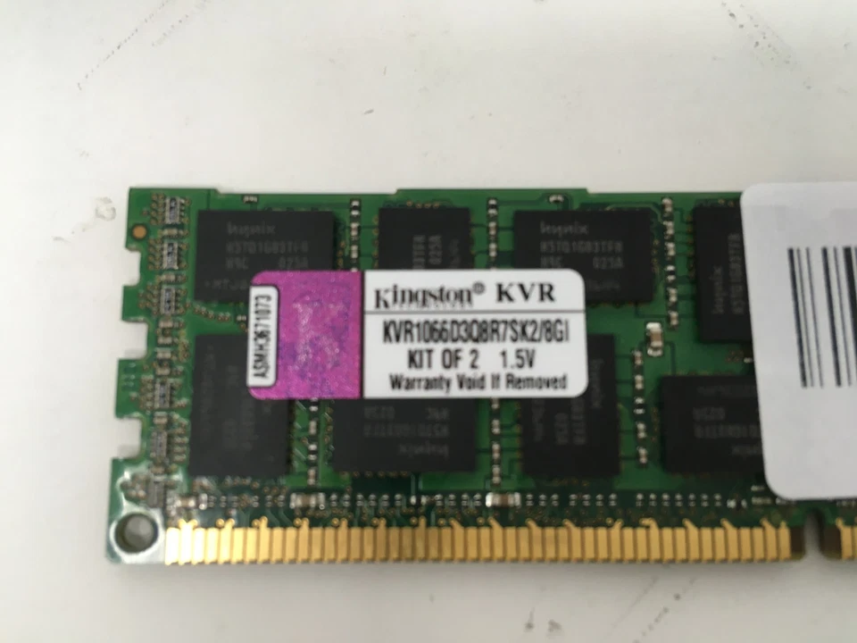 Kingston 16GB- 8GBx2 -DDR3 ECC RDIMM KVR1066D3Q8R7SK2/8GI (SERVER RAM) - Image 2 of 4