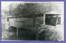 RPPC Postcard of Pyles Twin Covered Bridges in Pennsylvania