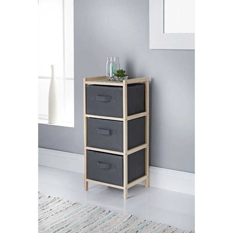 Grey and pine 2024 chest of drawers