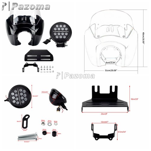 Motorcycle LED Headlight Windshield Fairing For Harley Low Rider S FXLRS 2020-22 - Picture 2 of 10