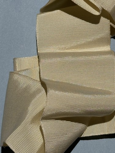 Vintage Rayon Cotton Ivory White Wide Grosgrain Ribbon Trim 34" x 2 1/4" Bridal - Picture 5 of 5