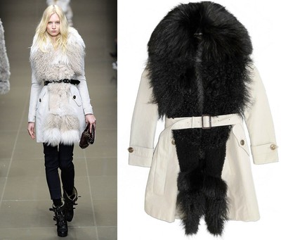 burberry black coat with fur