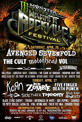 WELCOME TO ROCKVILLE 2014 CONCERT TOUR POSTER: Avenged Sevenfold