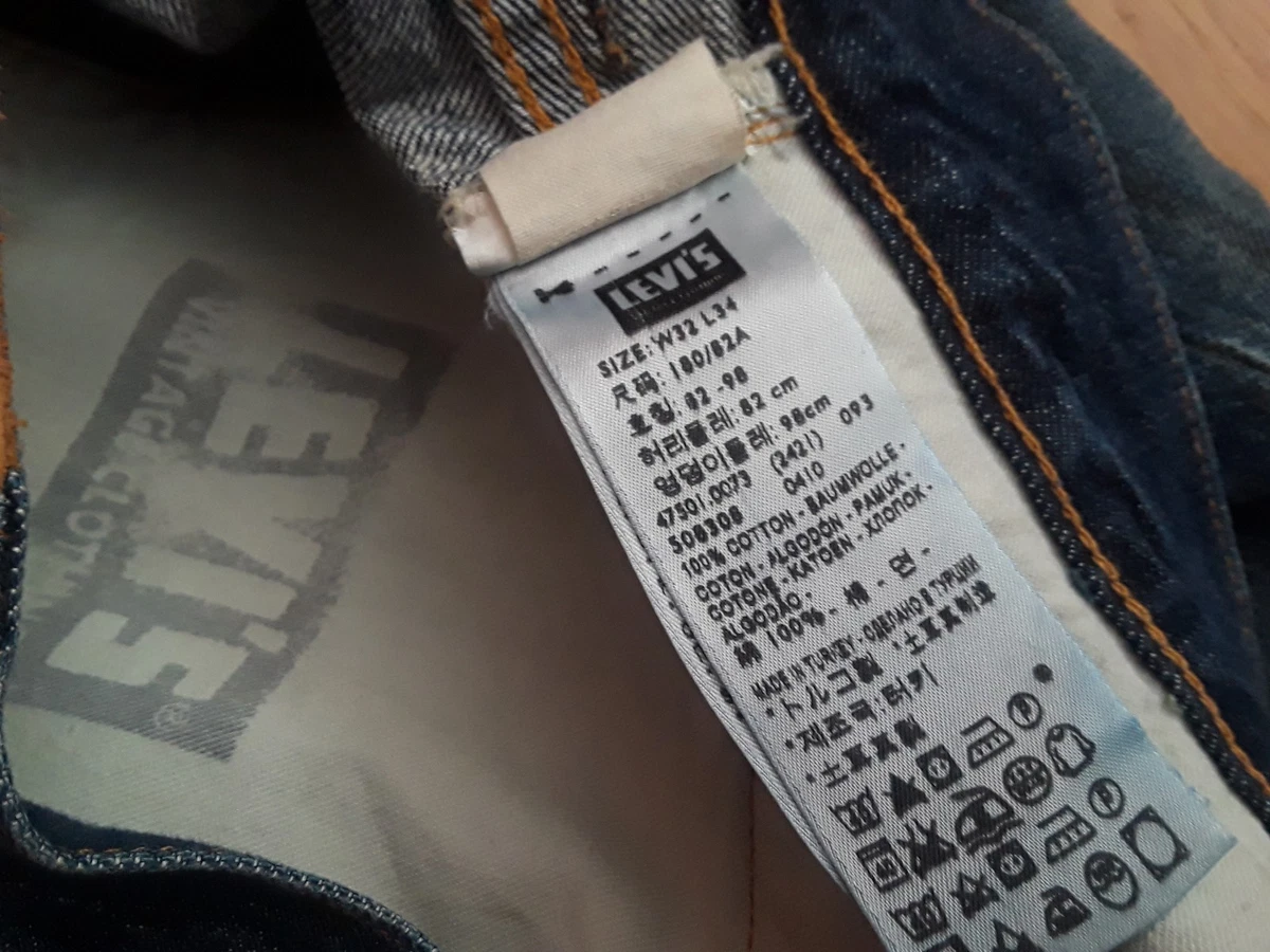 $285 LEVI LVC 501 XX VTG 1947 BIG E JEANS 32 × 34 RED LINE SELVEDGE