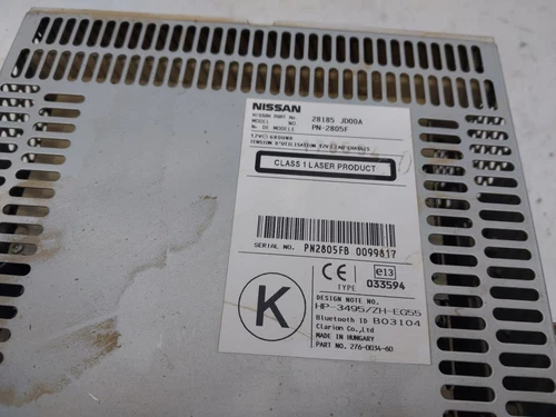 28185JD00A Sistema Audio/Radio Cd para NISSAN QASHQAI (J10) Acenta 2008 8045952 - Imagen 5 de 10