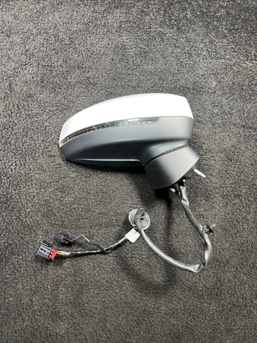 2016 Audi A3 Right Side Heated Power Door Mirror W/ BSM OEM White
