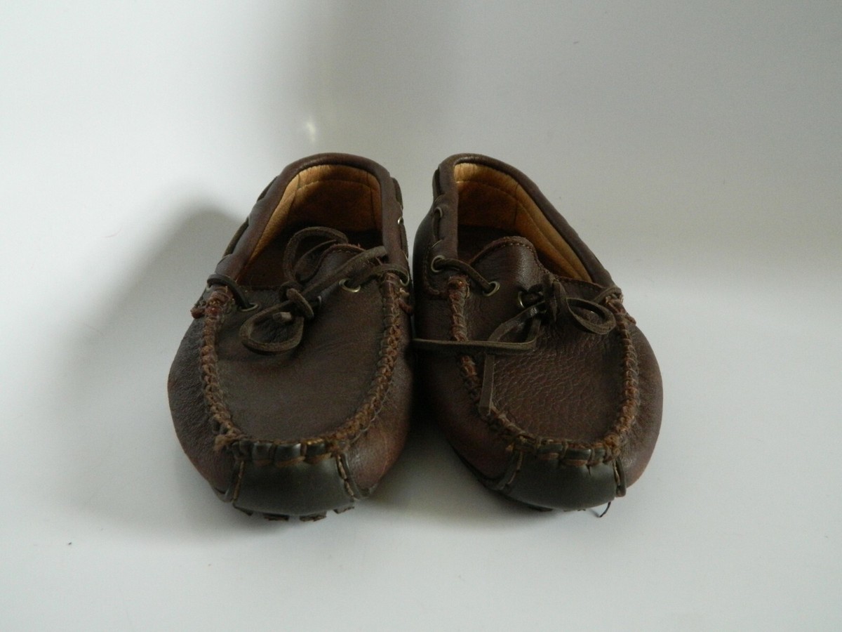 Minnetonka Moccasin Womens Dark Brown Leather Upper shoes 