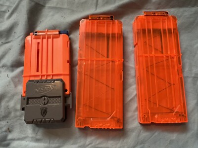 Nerf Gun 2 x 12 Schuss Magazin N-Strike Elite Orange & 6 Magazine