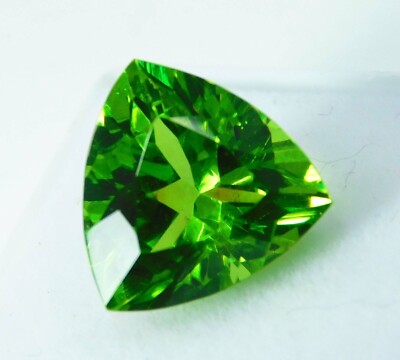 Superb Natural Rare Green Peridot Trillion Cut Certified 10.15 Ct Loose Gemstone