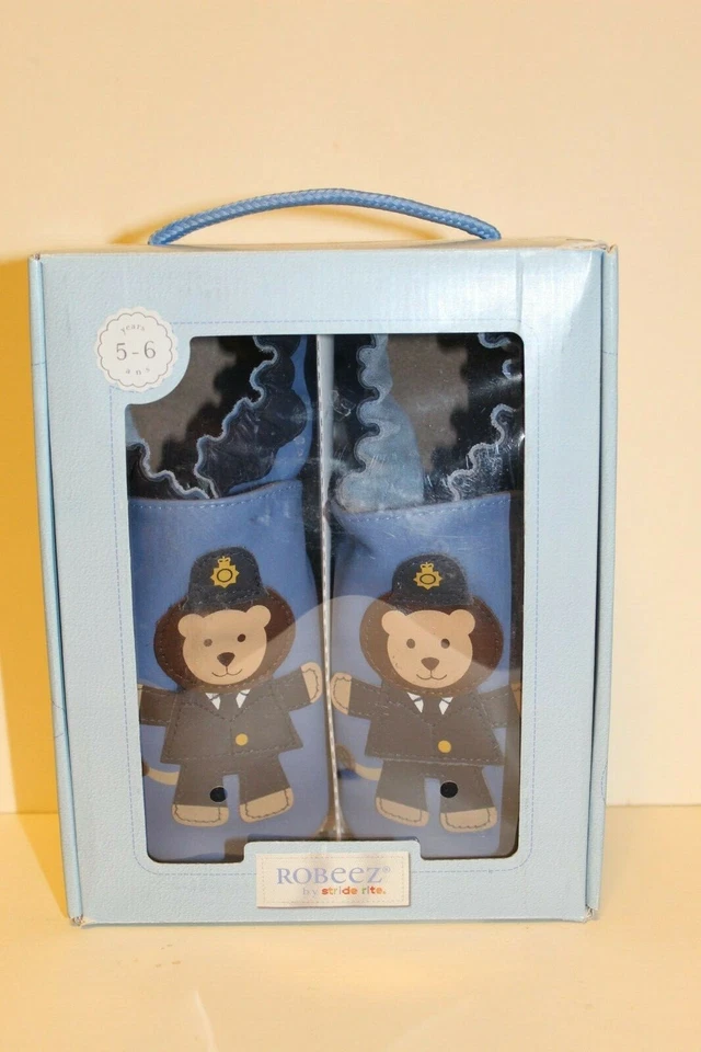 NW Robeez by Stride Rite Niños León Bobby Policía Azul 5-6 Años Mocasín Zapatos 13-14 Foto 4 de 4