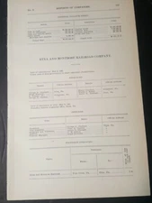 1901 train document ETNA & MONTROSE RAILROAD Pine Creek Pennsylvania Allegheny 