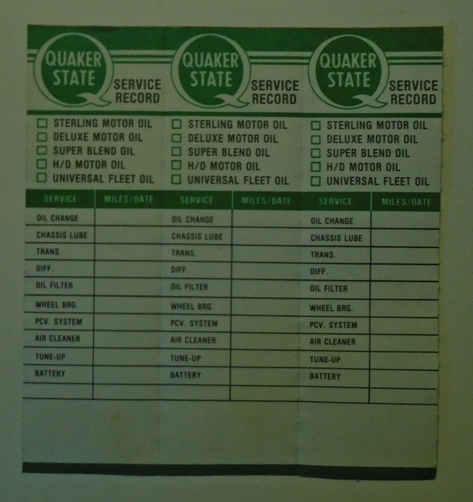 Quaker State oil change service door jamb stickers (3) eBay