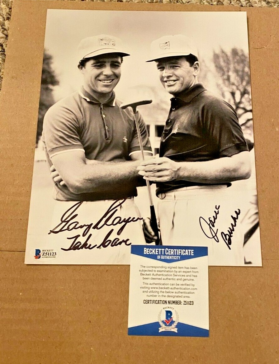 Gary Player Autographed Signed -JACK BURKE 8X10 PGA GOLF PHOTO BECKETT CERTIFIED 
