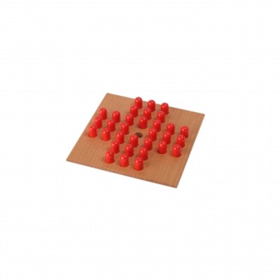 Solitaire Small - Rounded Wooden Cylinder Red