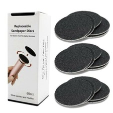60PCS REPLACEMENT SANDPAPER DISCS FOR ELECTRONIC FOOT FILE CALLUS REMOVER TOOLS