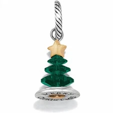 New Brighton MERRY CHRISTMAS TREE Charm Bracelet or Necklace Green Gold Star