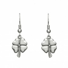 Irish Pewter Celtic 4 Leaf Clover Earrings