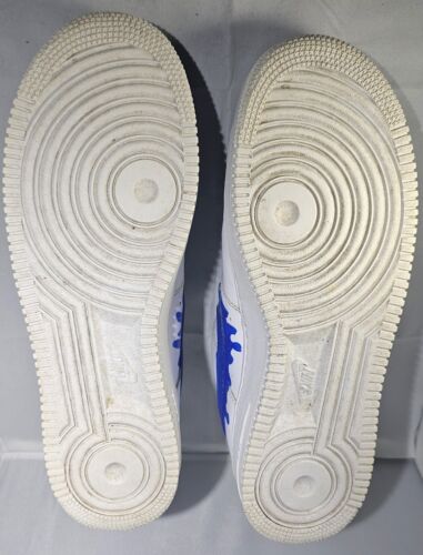 Nike Men's Custom Air Force 1 White/Medium Blue Drip Low-top Sneakers Size 12 - Picture 17 of 17