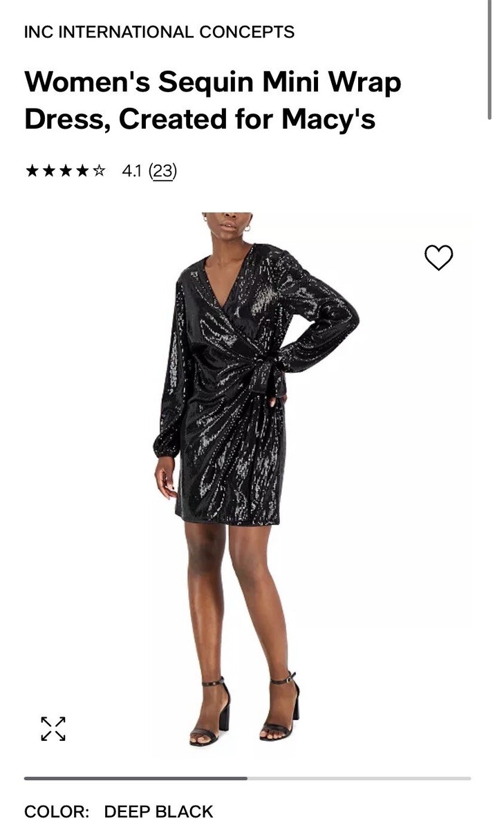 macy's black sequin dress New $99 One Shoulder Black Sequin Dress Matthew Wlliamson for Macy's Size 4